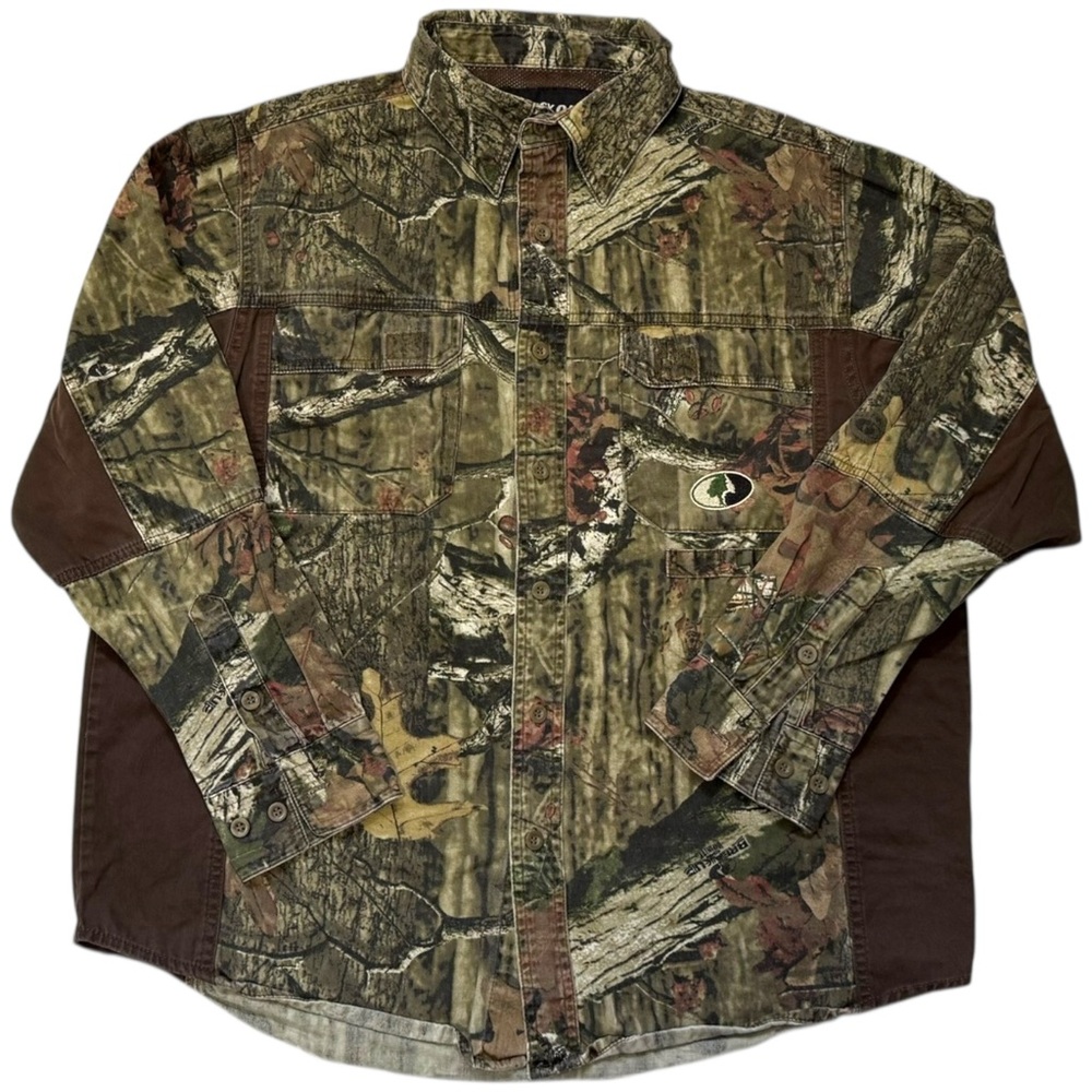Mossy Oak Men's Woodland Camo Shirt Jacket -‎ Large